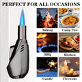 Butane Torch Lighter Spray Gun – Windproof Blue Flame with Safety Lock, Flame Adjustment for Outdoor BBQ, Cooking, Welding