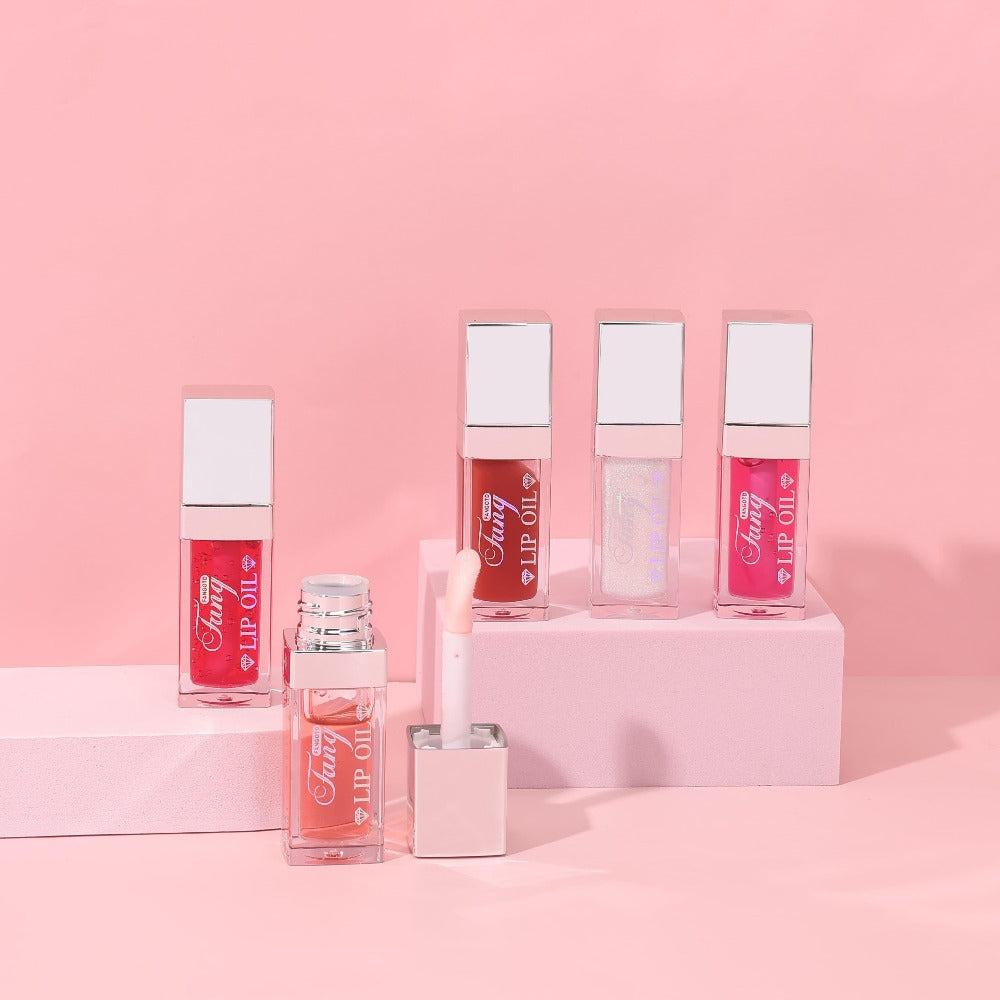 Glossy Lip Oil Set 4 Pack Moisturizing Plumping Transparent Volumizing Lip Treatment Non-Sticky Long-Lasting Lip Gloss Oil for Soft Hydrated