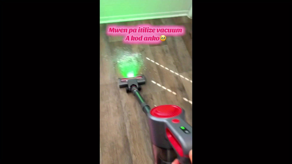 Cordless Three-Speed Stick Vacuum Cleaner with Detachable Battery, LED Floor Brush and Seven Colors