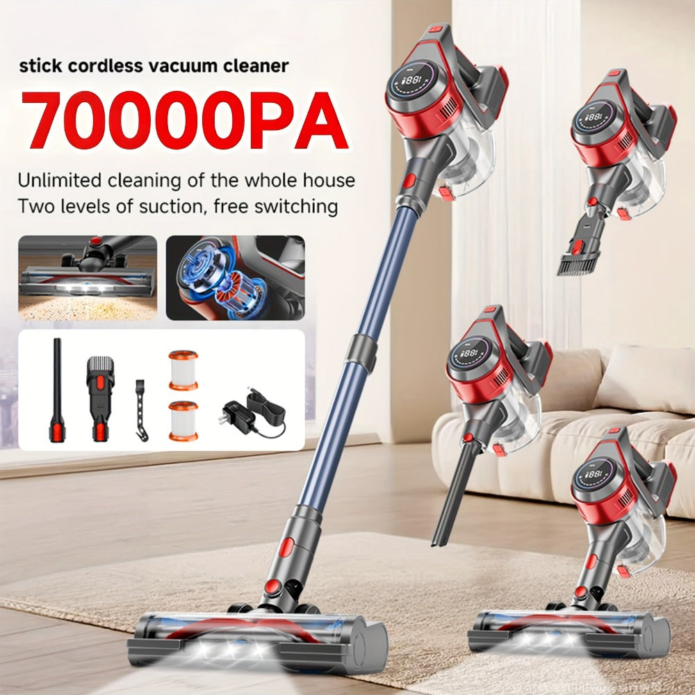 Cordless Stick Vacuum Cleaner 70KPa Brushless Motor 45-Min Runtime for Pet Hair Carpet Hard Floor Dust with Cord & Cordless Modes