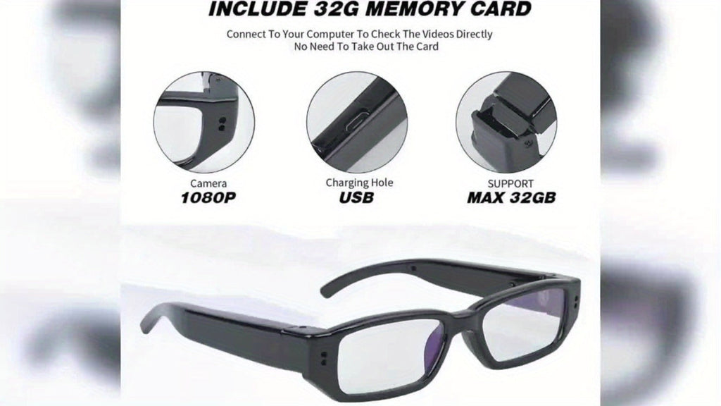 1080P HD Camera Glasses with Motion Detection – Video Recorder Camcorder Eyeglasses for Sports, Driving, Fishing & Outdoor Activities | Eye