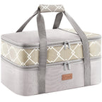 Insulated Casserole Carrier, 15.7-Inch Baking Dish Bag in Single or Double-Deck Configurations