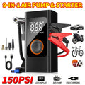 Portable Tire Inflator Air Compressor 150PSI – Cordless Smart Air Pump with Digital Pressure Gauge, LCD Display, 3X Fast Inflation