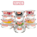 Food Storage Containers 12-Piece Glass Set with Clip-On Lids for Meal Prep and Pantry Organization