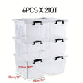 Clear Plastic Storage Bins with Lids 6 Pack Stackable Storage Containers with Snap-Tight Locks for Home, Office, Garage & Basement