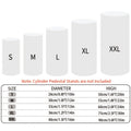 Party Decorations Five Stretch Fabric Cylinder Stand Covers in White or Pink with S–XXL Sizes