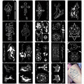 Twenty-Piece A5-Labeled Tattoo Stencil Kit002 with Animal, Symbol and Geometric Pattern Designs