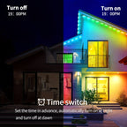 RGB Eave String Light Kit from 50ft to 400ft with Plug-In Adapter, App and Handheld Remote