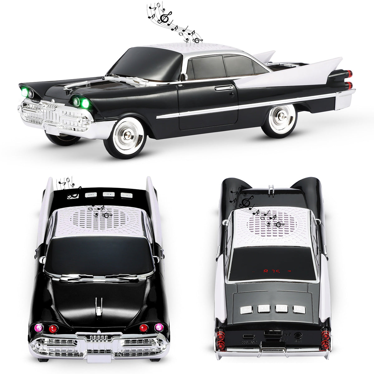 Portable Bluetooth Speaker Fuzix WS-1965 Retro Car with LED Lights, Mic, FM, AUX, USB and TF