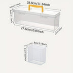 14-Piece Clear Parts Storage Organizer Set with Two Large Handled Boxes and 12 Small Divider Boxes