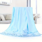 Towel Set 4-Piece 350GSM Lace Embroidery Bath and Hand Towels in Four Elegant Colors for Home and Guest Use
