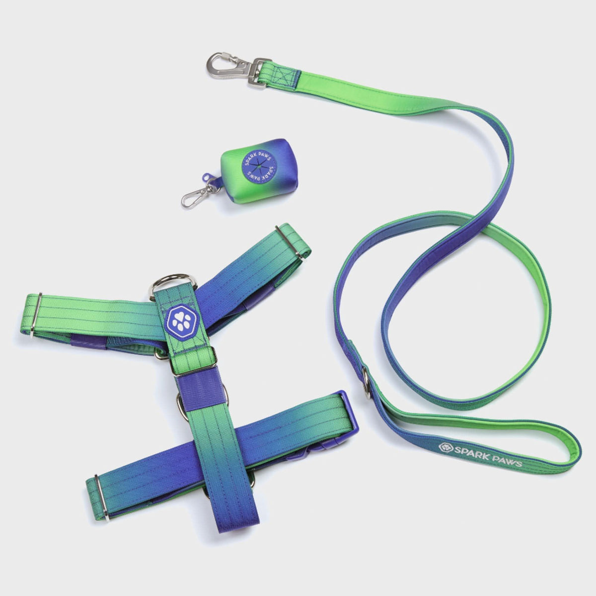 No-Pull Dog Harness Walking Set Lime Wave Harness / Size 3