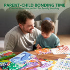 Dinosaur Dot Sticker Art Kit with 12 Picture Canvases and More Than 1, 400 Colored Dot Stickers