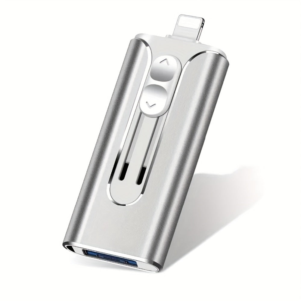 USB Flash Drive 4-in-1 USB 3.0 OTG Photo Drive with 128GB or 256GB Capacity, Four Connectors and Four Colors