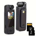 1080P Body Camera 180° Rotating Lens Portable Handheld Camcorder, USB Rechargeable, Compact Video Recorder for Vlogging Travel Meetings