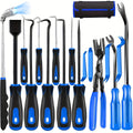 Auto Trim Removal Tool Kit 17pcs with Pry Tools Picks Metal Scraper Magnetic Telescopic Pickup Non-Slip Clips for Car Door Panel Dash