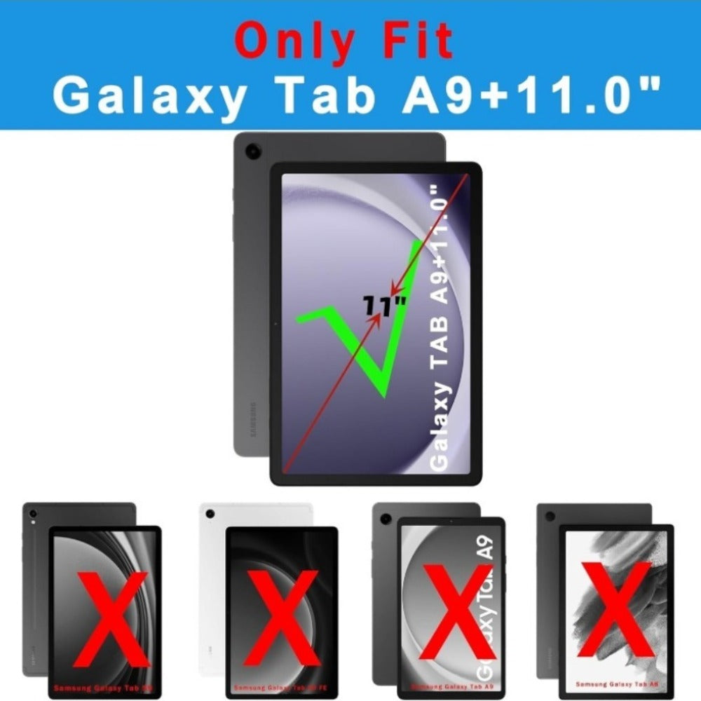 Pink or Green Detachable Backlit Keyboard Case for Samsung Galaxy Tab A9+ 11-Inch with Pen Slot