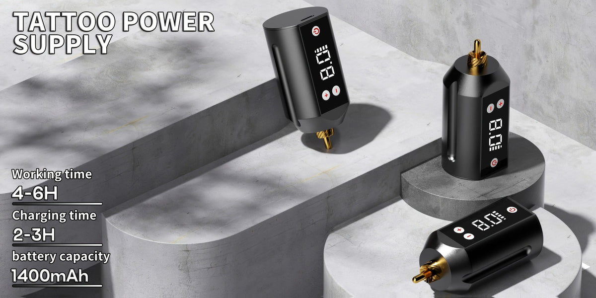 Tattoo Pen Kit Wireless Battery Tattoo Gun with LCD Screen, 1500mAh Cordless Rotary Tattoo Machine