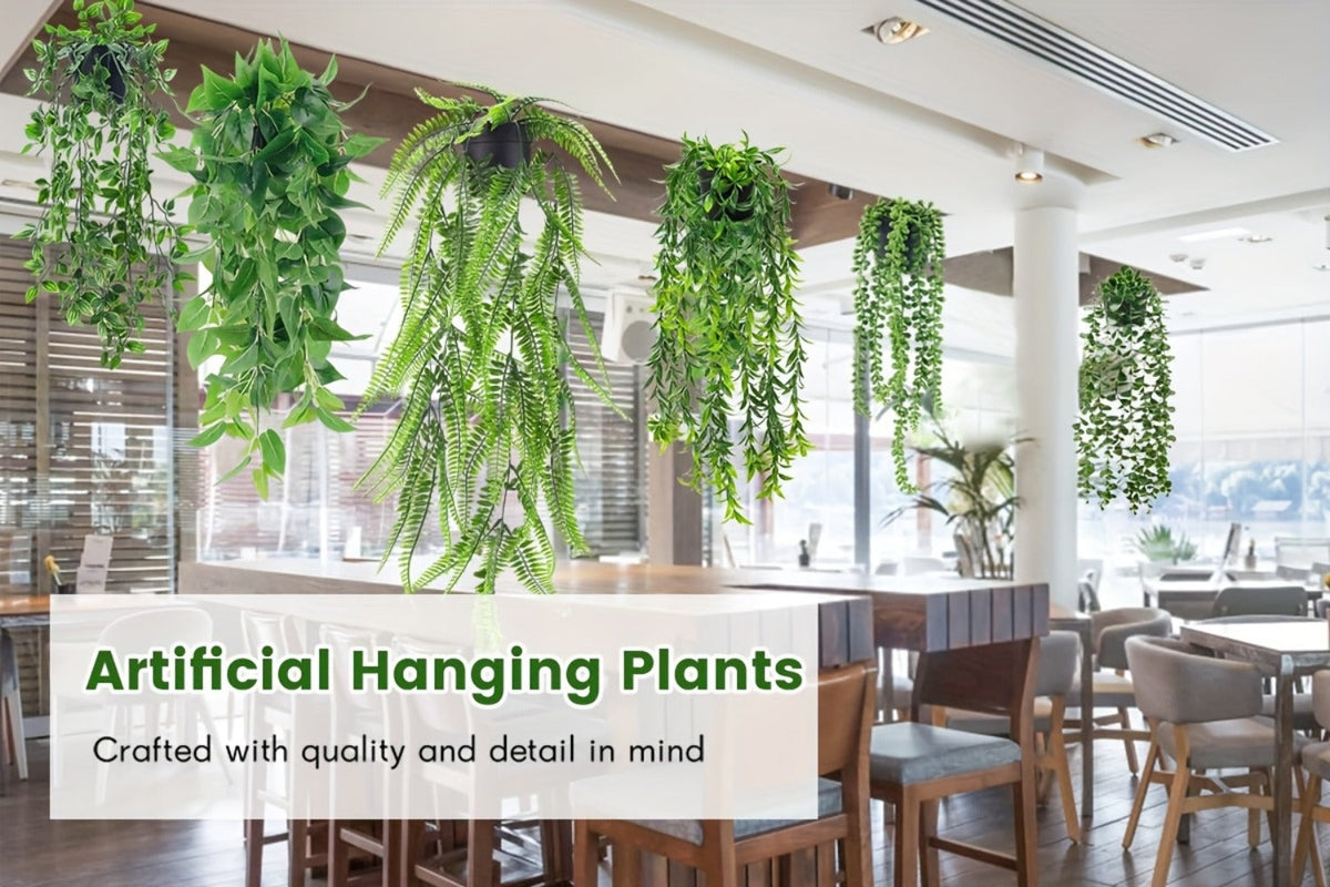 Hanging Artificial Greenery Vines in Eucalyptus, Fern and Mixed Styles with Six- or Eight-Pack Options