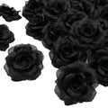 Artificial Silk-Labeled Rose Heads with 6-Inch Detachable Stems, 50-Piece Set in Black, Red or Wine Red