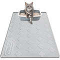 Cat Litter Mat XXL Silicone 34x22 Inch – 3-in-1 Waterproof Non-Slip Litter Trapping Mat with Raised Edges Easy Clean Foldable Pet Feeding