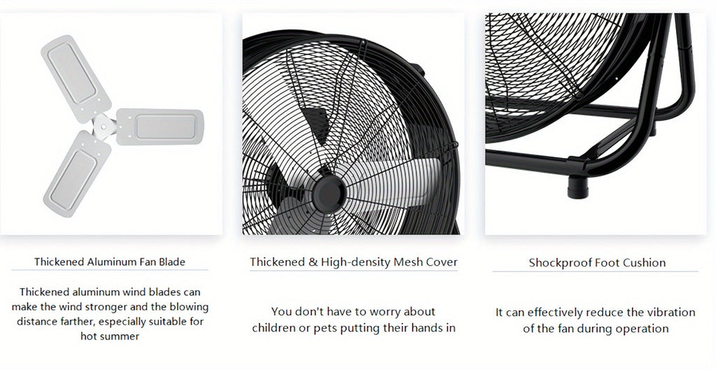 Industrial Drum Floor Fan with Three Speeds, Tilt Frame and 24- or 30-Inch Black, Orange, Green or Yellow Options