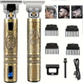 Cordless Hair Clipper for Men with LCD Screen – Electric Beard Trimmer & T-Blade Hair Cutting Kit, USB Rechargeable Grooming Clipper