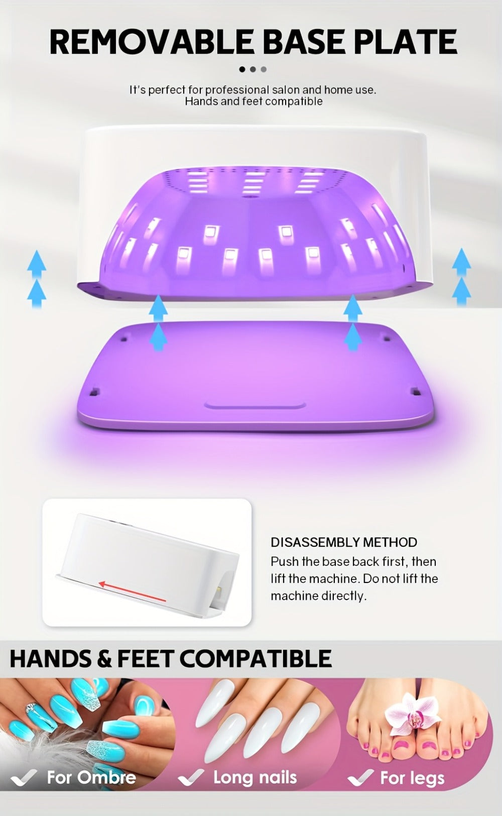 Rechargeable UV LED Nail Lamp 30 Beads, Professional Gel Nail Curing Light Cordless with 3 Timer Settings