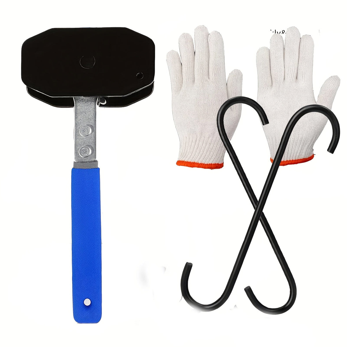 Blue-Handle Ratchet Brake Caliper Press with Removable Plate and Two Hook Bundle Options Pictured