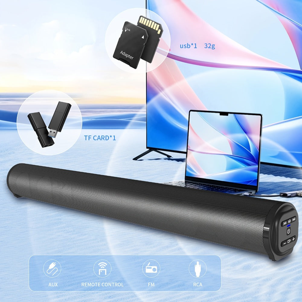 4D Echo Pearl Hi-Fi Soundbar with Subwoofer, Surround Sound Speaker System for TV, Computer & Laptop