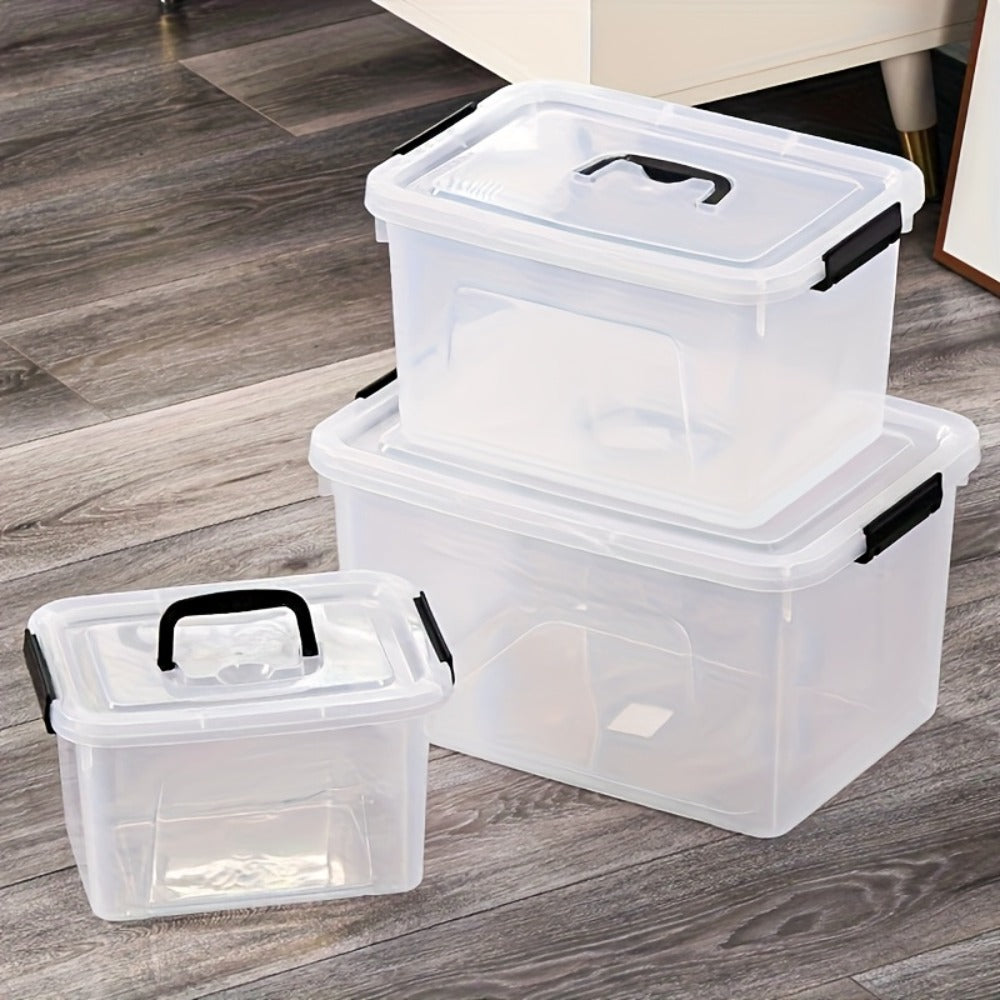 Stackable Clear Plastic Storage Bins with Lids, 6 Pack Large Clip-On Lid Containers for Home, Closet