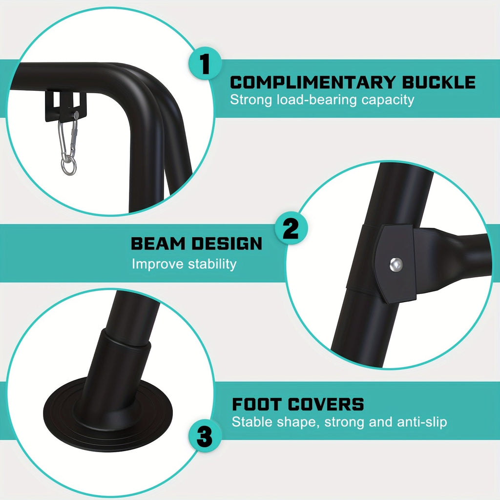 1.3-Inch Foldable Hammock Chair Stand with Weather-Resistant Finish and Tool-Free Assembly detail image - detail view 11