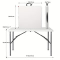 Portable White Rectangular Bi-Fold Table with Carry Handle in 4-Foot or 6-Foot Length Options