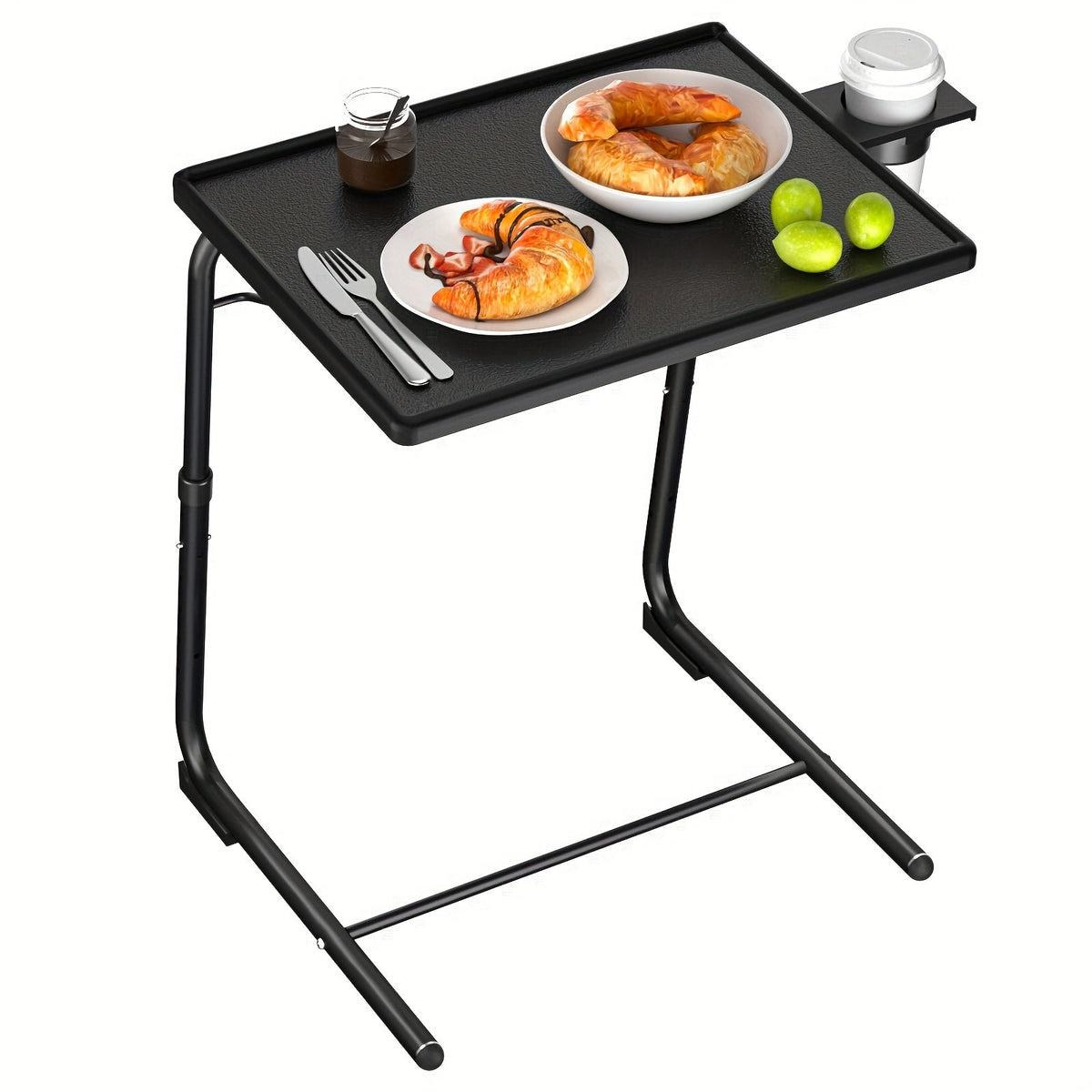 1-Pack Foldable TV Tray Table with Adjustable Height for Closet