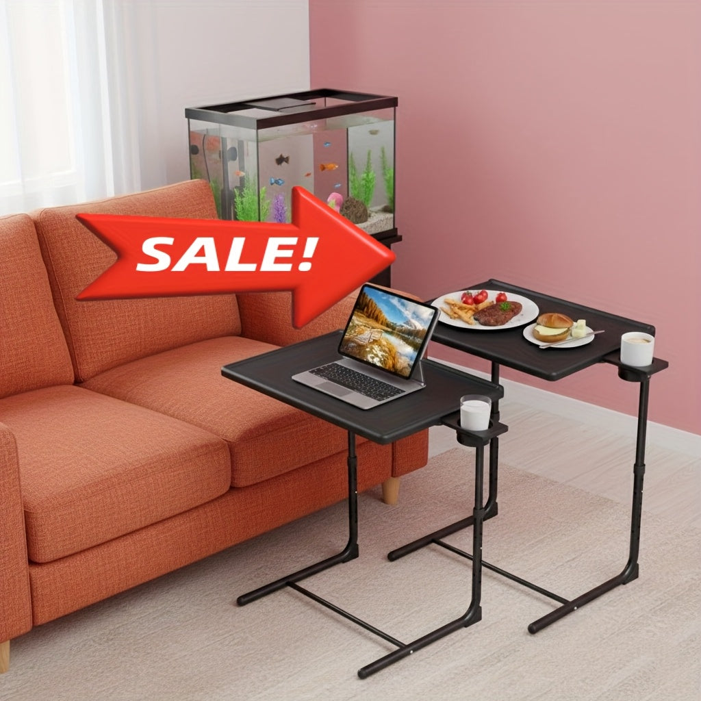 1-Pack Foldable TV Tray Table with Adjustable Height for Closet