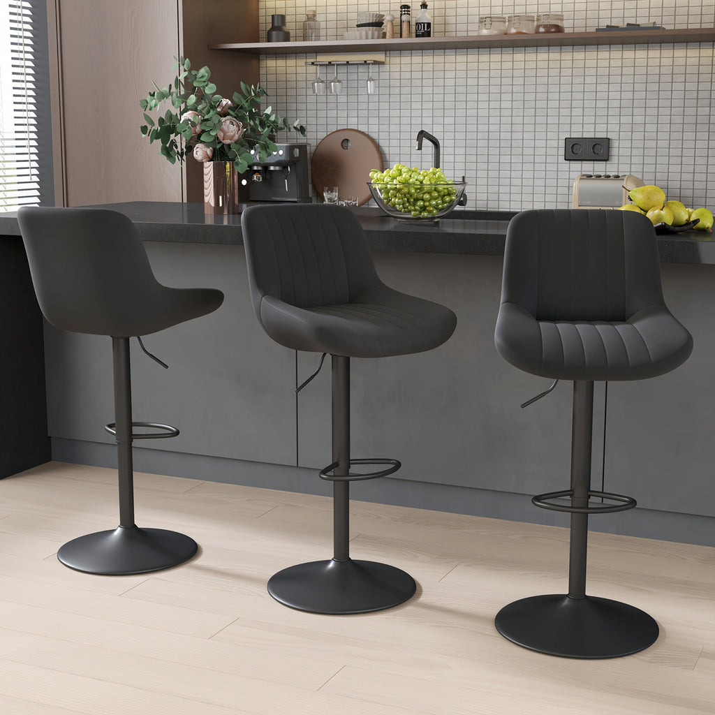 Bar Stool shown in the Black, Set Of 3pcs option