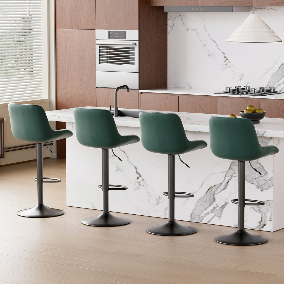 Bar Stool shown in the Green, Set Of 4pcs option
