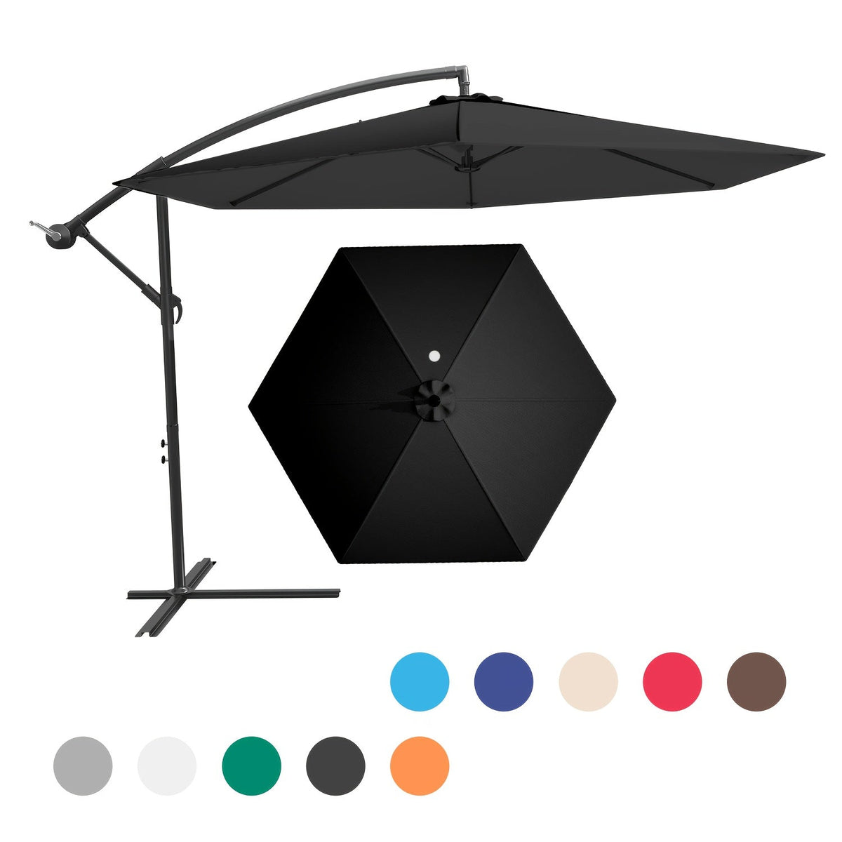 10-Foot Heavy-Duty Cantilever Patio Umbrella with Tilt Adjustment