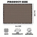 Coffee Brown Rectangular Shade Net, 10 x 20 Feet with Grommeted Border and Pictured 85% Shade Rate