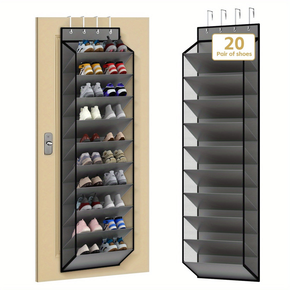 10-Tier Metal Shoe Organizer with Tool-Free Assembly for Organized Everyday Storage
