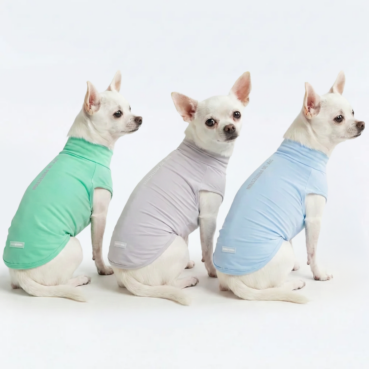 UPF 30 Dog Sun Shirt, Grey Mint Blue / S