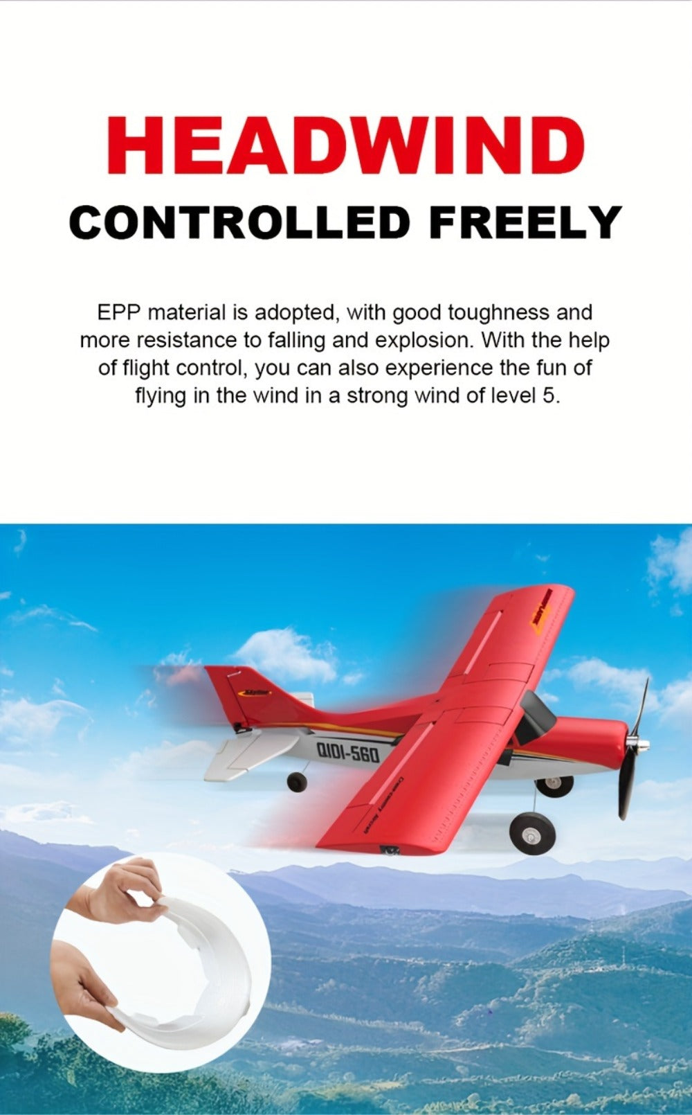 RC Airplane QIDI560 M7 Brushless Fixed Wing, 6-Channel 6-Axis Gyro Remote Control Plane with 3D Stunts