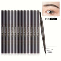 12-Pack Automatic Eyebrow Pencils with Angled Tips, Spoolie Ends and Four Brown-to-Black Color Options
