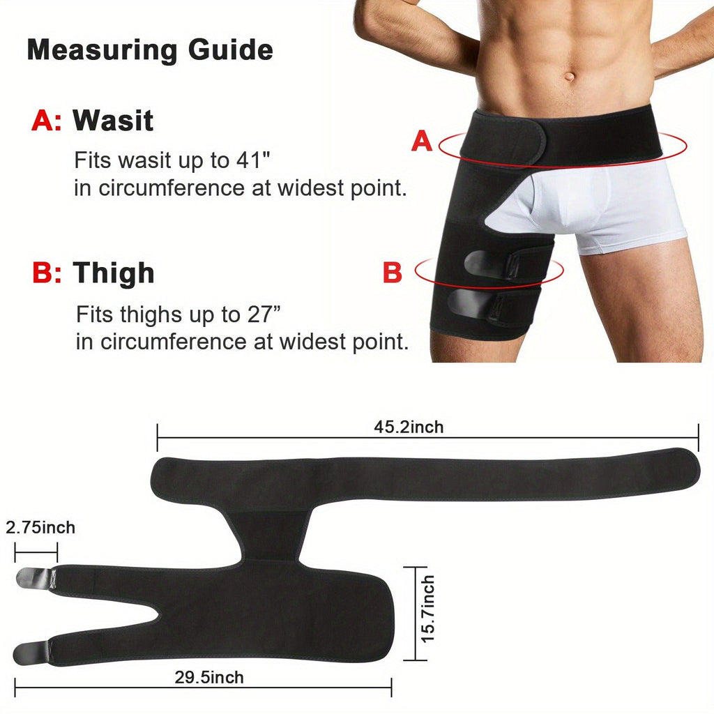 Groin Support Wrap & Thigh Compression Brace for Men & Women – Adjustable Hip Joint Stabilizer for Sciatica