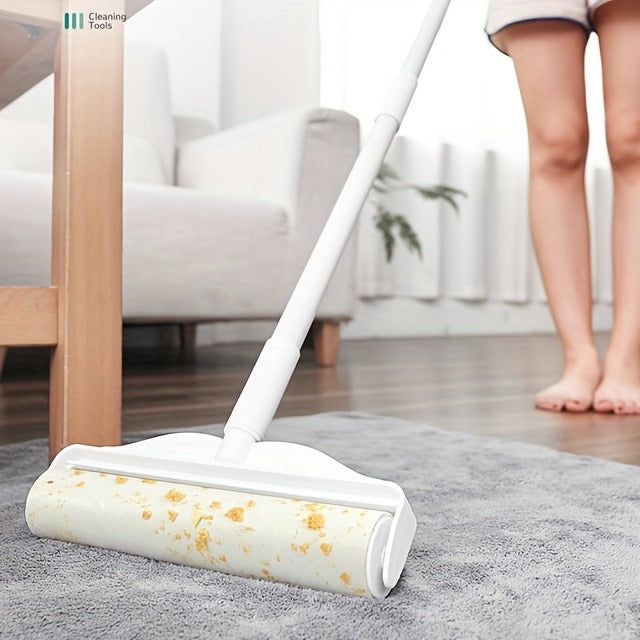 Lint Roller with 49-Inch Extendable Handle for Pet Hair Removal – Reusable Sticky Roller for Sofa, Carpet, Clothes, Floor & Furniture