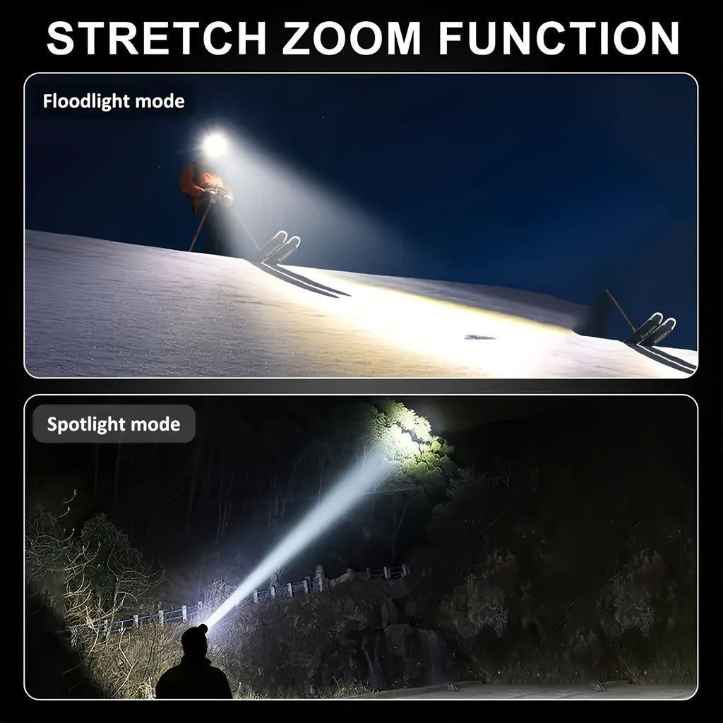 Rechargeable Spotlight Headlamp with Three Modes, Motion Sensor, USB Cable and Up to 8-Hour Label