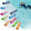 Striped Mesh Pool Float Hammock Set with Five- or Eight-Pack Colorful Options for Seated or Reclined Pool Use