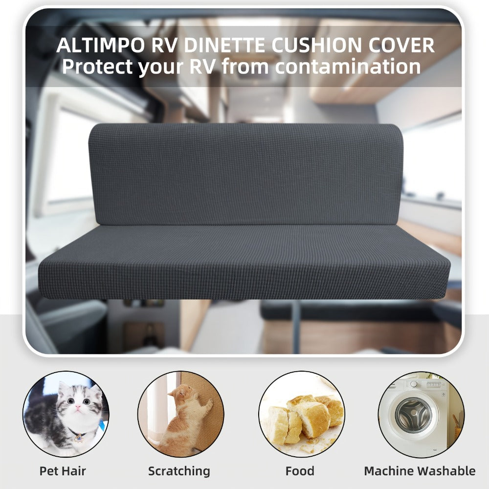 RV Dinette Cushion Covers 4 Pack Stretch Jacquard Sofa Seat Backrest Slipcovers Anti-Pet Hair for Entryways, Bedrooms and Living Spaces