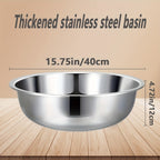 Extra-Large 40 cm Mixing Bowl with 12 cm Depth and Two Preserved Checkout Labels for Kitchen Prep