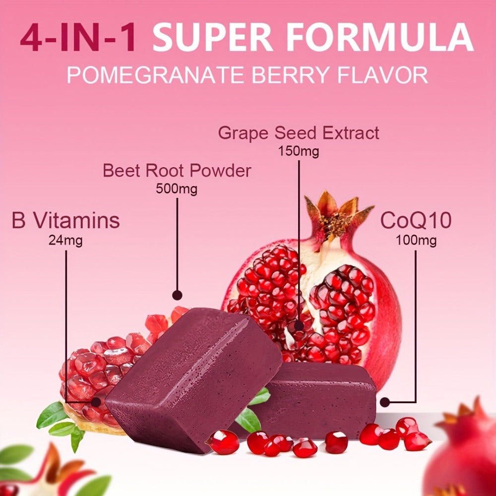Beetroot Gummies with CoQ10 & Multi-Vitamins, 4-in-1 Heart Health & Blood Pressure Support Supplement